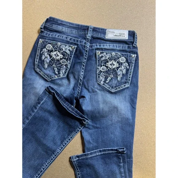 Grace In LA Easy Fit Embellished Dream Catcher Bootcut Jeans Size 26 $120 - Picture 2 of 8